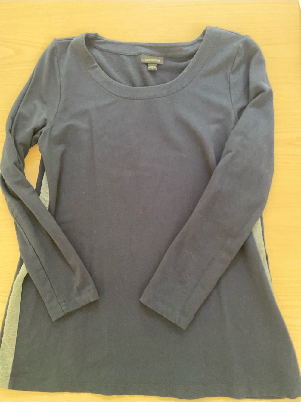 J. Jill Navy Long Sleeve Scoop Neck Top